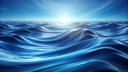 Wall Mural - Monotone blue sea waves flowing elegantly, oceanic, ocean waves,  oceanic, ocean waves