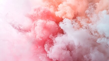 Aufkleber - Soft Colorful Abstract Smoke Art with Gentle Swirls and Fluid Movement in Pastel Shades : Generative AI