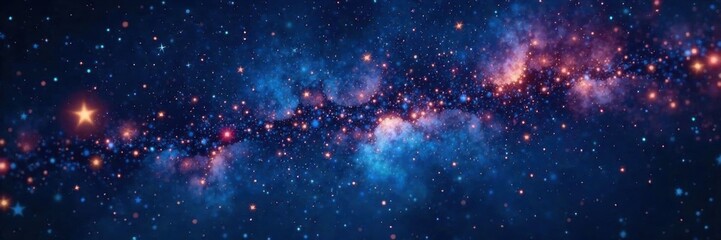sparkling stars fill the dark velvet sky with twinkling lights, galaxies, space, cosmos