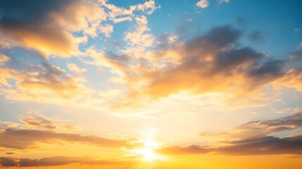 Aufkleber - Stunning Sunset Over a Majestic Skyline with Vibrant Clouds : Generative AI