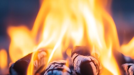 Aufkleber - Fiery Flames and Smoky Charcoal Displaying the Element of Fire in a Warm Environment : Generative AI