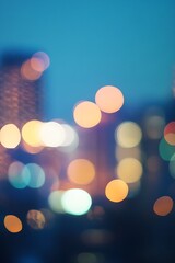 Poster - Beautifully Blurred City Lights Creating an Artistic Abstract Background at Dusk : Generative AI