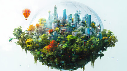 Wall Mural - serene green cityscape