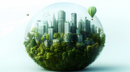 Wall Mural - serene green cityscape