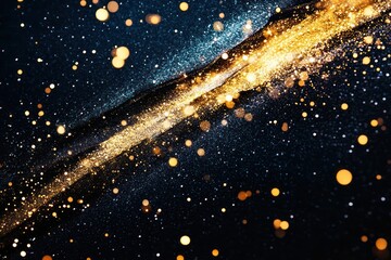 Wall Mural - Vibrant Stardust Sparkles on Black Background