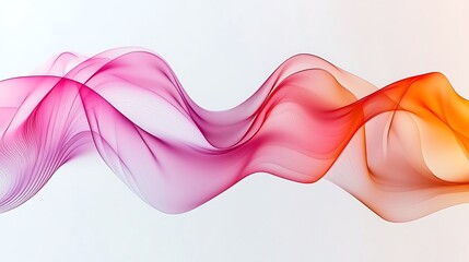 Poster - Abstract Colorful Wave Design: Pink, Orange, and White Swirls