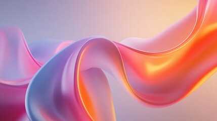 Poster - Abstract Pink and Orange Fluid Wave Design