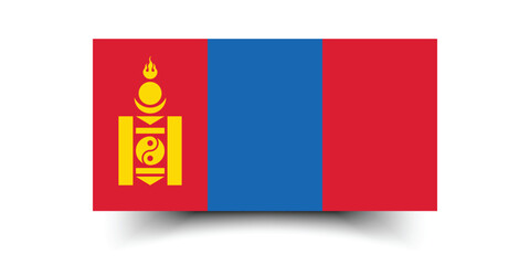 Flag of Mongolia. Mongolia flag official colors and proportion digital vector illustration