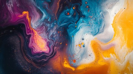 Poster - a vibrant abstract background featuring swirling colors and fluid shapes, creating a dynamic and ene