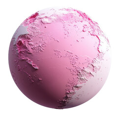 Poster - Pink sphere isolated on black background with smooth surface and even lighting for artistic compositions on white background , cut out.