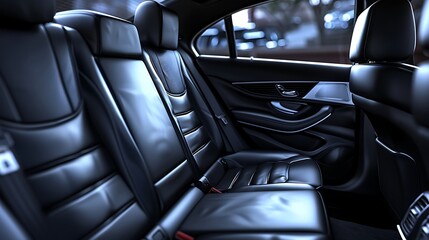 Wall Mural - Luxury car inside with comfortable leather seats