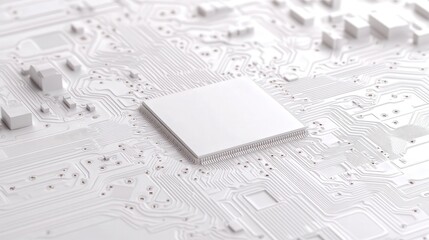 Poster - circuit board design technology lab digital art minimalist space close-up view innovation concept