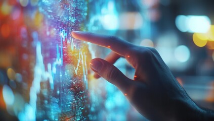 Aufkleber - Interactive Data Visualization: Exploring Digital Trends and Patterns with Intuitive Touchscreen Technology, Revealing Insights Instantly.