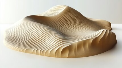 Abstract topographical sand dune structure with layered ripple pattern