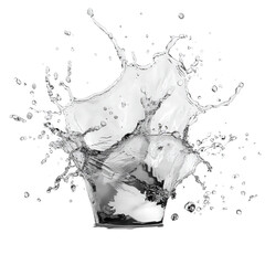 Aufkleber - Water splash transparent background isolated on white for graphic design and digital projects on white background , cut out.