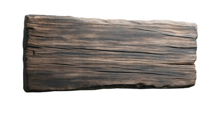 Poster - Piece of wood displayed on a black background showcasing natural texture and grain details on white background , cut out.