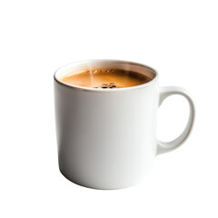 Poster - White ceramic cup on a black background with shadows and reflections creating a minimalist composition on white background , cut out.