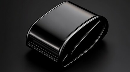 Wall Mural - Glossy Black Container on Dark Background for Modern Product Design