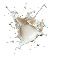 Aufkleber - Splash of milk on a black background creating dynamic visual contrast and texture in liquid form isolated on a white background,