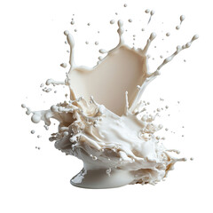 Aufkleber - Splash of milk on black background creating artistic liquid design and texture isolated on a white background,