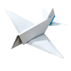 Poster - White origami paper bird isolated on a solid black background for art and design purposes isolated on a white background,