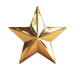 Poster - Gold star on a black background symbolizing achievement and excellence in a minimalist design isolated on a white background,