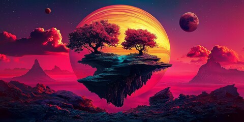 Wall Mural - Fantasy Artwork Exploring Psychological Themes in Space