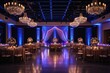© Michael - Elegant Event Space for Corporate Celebrations with Chic Arrangements and Vibrant Lighting