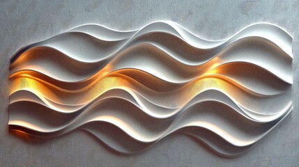 Wall Mural - illuminated wave panel: modern abstract wall art design. elegant and stylish interior decor, perfect