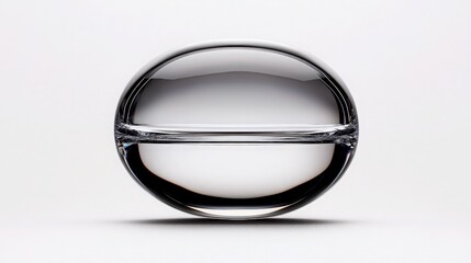 Aufkleber - Reflective Glass Oval Object on Minimalistic Background
