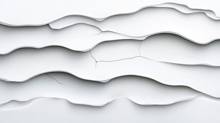 Poster - Smooth White Surface with Cracks and Wave Patterns for Design Use