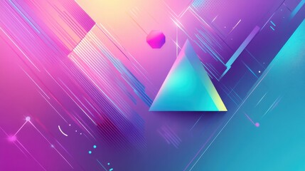 Fototapete - Abstract Geometric Background with Vibrant Colors and Shapes