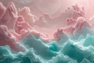 Wall Mural - Dreamy Ethereal Blush and Aquamarine Gradient Texture for Stunning Backdrop Designs