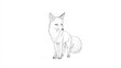 © TopMedia - Detailed Line Art of a Fox in a Minimalist Style