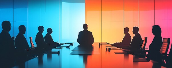 Aufkleber - Business people having a meeting in a colorful office