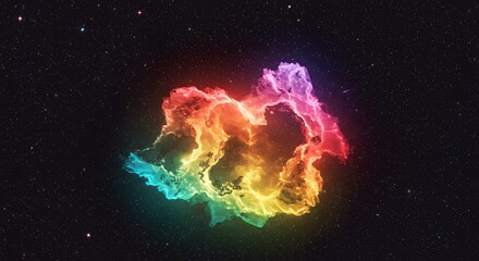 Wall Mural - vibrant nebula in deep space shimmers with rainbow color energy