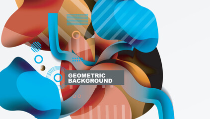 Poster - Abstract background - Lines circles and liquid shapes
