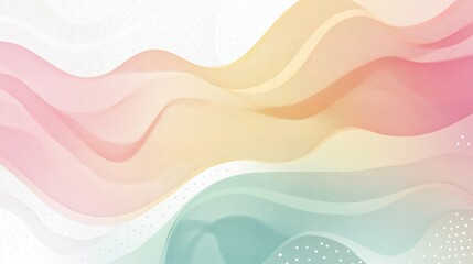 Poster - Abstract Flowing Waves in Soft Pastel Colors for Background Design