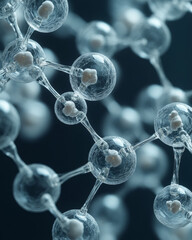 Poster - Molecular structure visualization with clear spheres and bonds