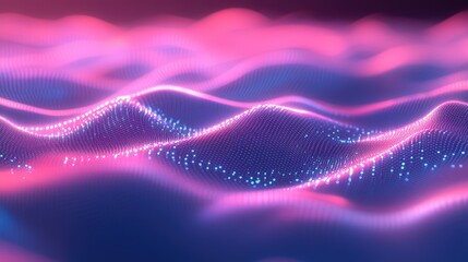 Poster - A conceptual image of data analytics visualized on a digital interface with bright glowing lines. Copy space.