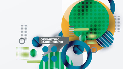 Aufkleber - Abstract background - layered geometric shapes with smooth gradients and transparency