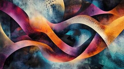 Poster - Vibrant Abstract Waves in Bold Colors and Patterns for Creative Design