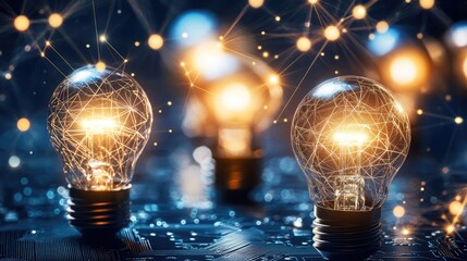 Poster - a digital circuit board with glowing elements representing innovation and technology in the corporat