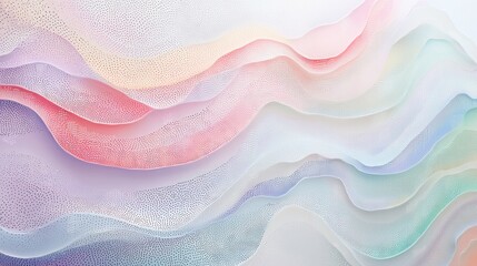 Poster - Soft Abstract Waves in Pastel Colors with Gentle Gradient Flow
