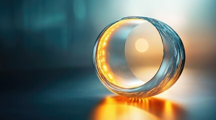 Poster - a futuristic product design concept with transparent surfaces, digital elements, and sleek geometry.