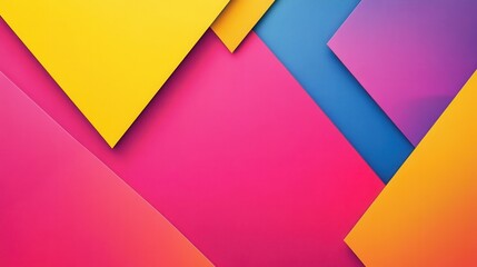 Poster - Colorful Geometric Abstract Background Design with Bright Overlays