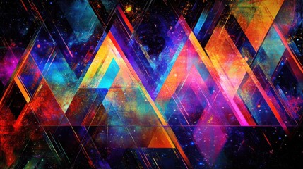 Poster - Vibrant Abstract Background with Colorful Geometric Shapes and Patterns