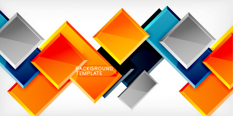 Aufkleber - Colorful squares and rectangles. Vector Illustration For Wallpaper, Banner, Background, Card, Book Illustration, landing page