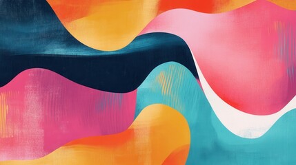 Poster - Vibrant Abstract Design with Colorful Waves and Fluid Patterns