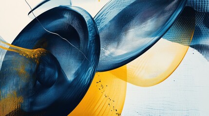 Poster - Abstract Swirl Design with Blue and Yellow Colorful Elements